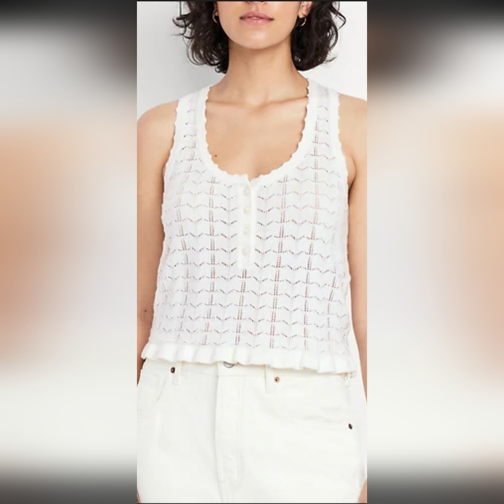 Old Navy White Lace Tank Top